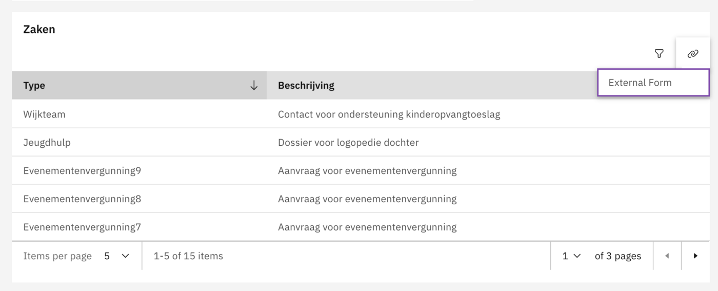 Link action configuration